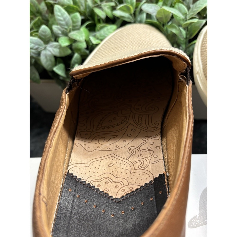 Robert Graham Mens Sz 10 Slip On Nico Loafers Breathable Ivory W/ Brown Leather - Picture 7 of 13